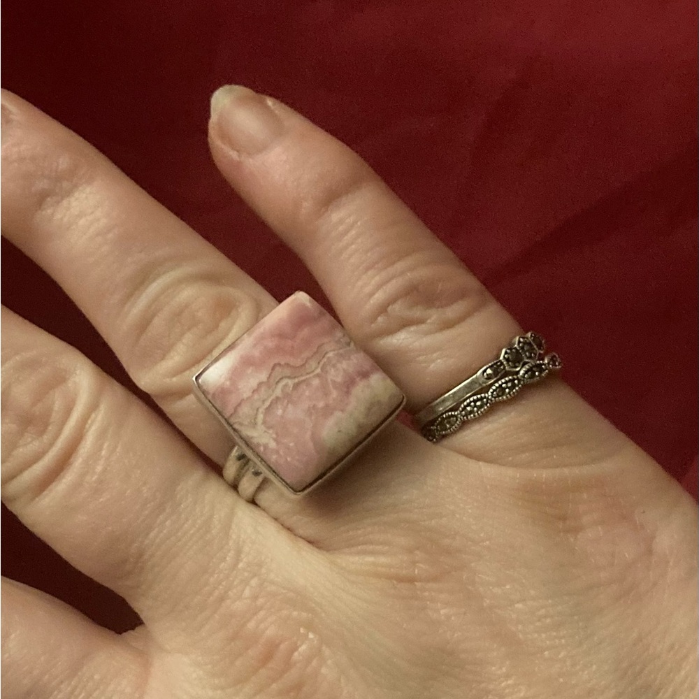 Pink Rodochrosite Genuine Gemstone Solid Sterling… - image 7